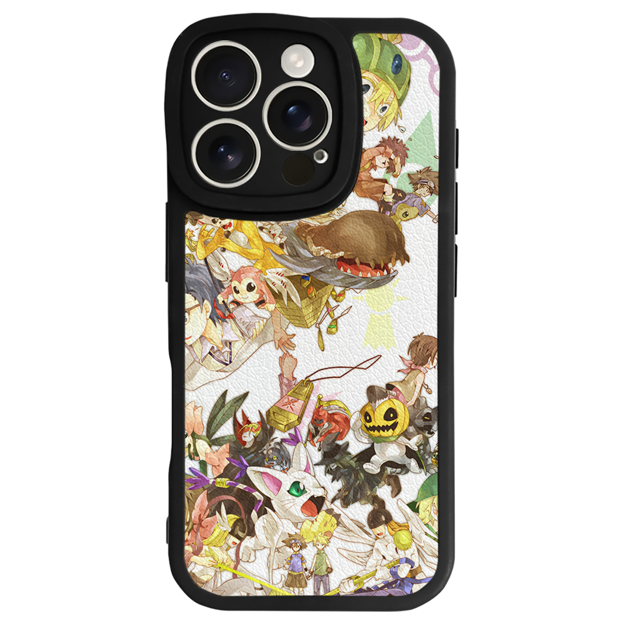 （画像用） Digimon デジタルモンスター/デジモン 【iPhone 16シリーズ対応】シリコンスマホケース（レザー調） 材質：シリコン